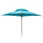 anndora Sonnenschirm mit Holz Gartenschirm 3x3m eckig Himmelblau Hellblau Winddach UV-Schutz - 4
