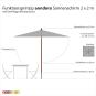 anndora Sonnenschirm 2x2m quadratisch Knickbar Hellgrau Winddach UV-Schutz - 4