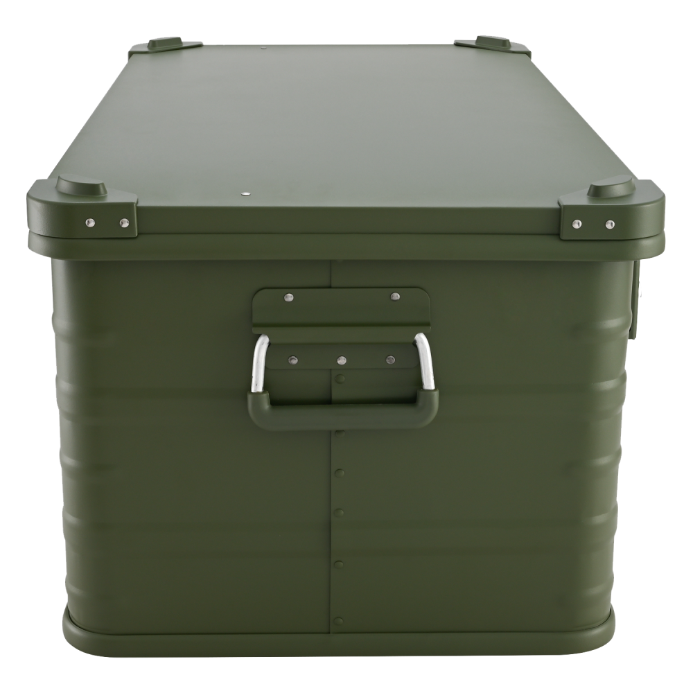 ALUBOX 92 L oliv gruen - Deckel mit Druckgussecken - Alu Staerke 1mm - Survival Box - Outdoor Kiste - 5