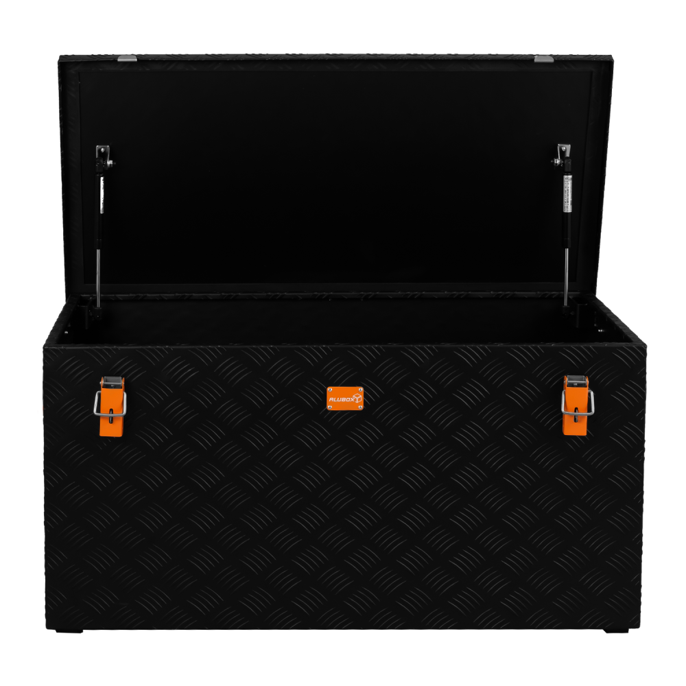 Riffelblechbox Alubox schwarz - black - 3mm Wandstärke, 250 Liter 102,2 cm x 52,5 cm x 52,0 cm - 5