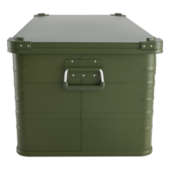 ALUBOX 141 Liter olivgrün - Stapelecken - Alubox mit Deckel - Transportbox in camouflage grün - 5