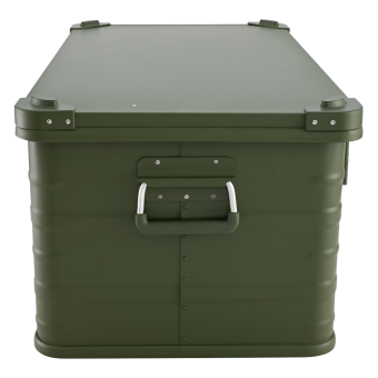 ALUBOX 92 L oliv gruen - Deckel mit Druckgussecken - Alu Staerke 1mm - Survival Box - Outdoor Kiste - 5