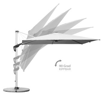 anndora  Ampelschirm 3m x4m rechteckiger Sonnenschirm - Mit Ständerkreuz ohne Gewichte - silbergrau - 360º drehbar - vertikal schwenkbar - UV - Schutz sehr hoch - 5
