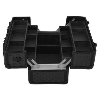 anndora Beauty Case in matt schwarz Zihharmonikakoffer black - Nähkiste Bastelkiste Handarbeitsbox  - 5