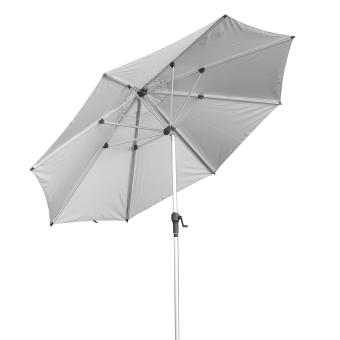 anndora Sonnenschirm mit neigbarem 3,5m großem DAch hellgrau - Kurbelsystem - Schirm neigbar - 8 Streben - Schirm waschbar - 5