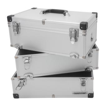 3in1 Aluminium-Koffer Alukoffer Werkzeugkoffer Alu Koffer Grau/Silber NEU 