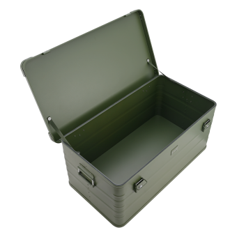 ALUBOX 141 Liter olivgrün - Stapelecken - Alubox mit Deckel - Transportbox in camouflage grün - 6