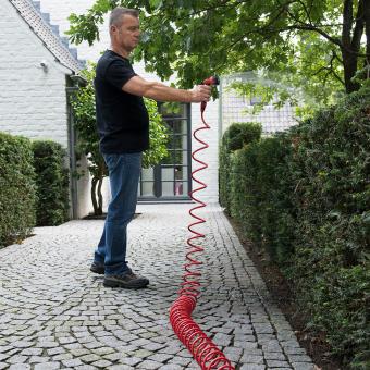 Flexibler Gartenschlauch 15 Meter lang mit Gartenbrause + Wandhalterung - 6