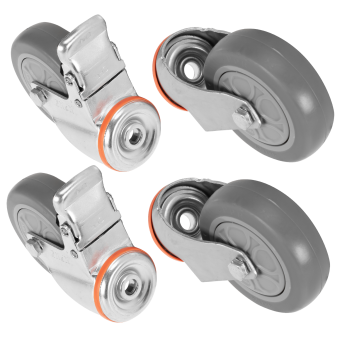 ALUBOX Rollensatz für Riffelblechboxen Transportrollen max 120 kg 10 cm + Schrauben Rädersatz für die Riffelboxen - 6