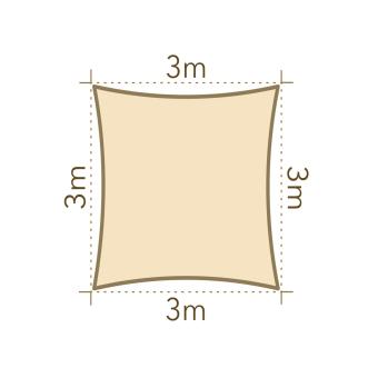 Sonnensegel 3m quadratisch - sand - 6