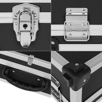 Werkzeugkoffer 43x33x14 cm schwarz oder silber -  Kunststoffecken geriffelte Oberfläche - anndora Transport Koffer - 6