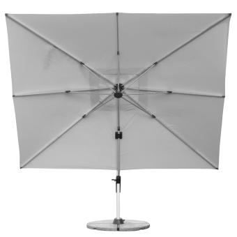 anndora  Ampelschirm 3m x4m rechteckiger Sonnenschirm - Mit Ständerkreuz ohne Gewichte - silbergrau - 360º drehbar - vertikal schwenkbar - UV - Schutz sehr hoch - 7