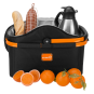 Kühlkorb Einkaufskorb Alubox schwarz orange mit Deckel - Picknickkorb - 7
