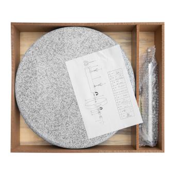 Sonnenschirmständer rund 30kg rollbar Granit hellgrau poliert - 8