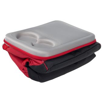 Kühltasche 22 Liter rot / weiß gepunktet wasserdicht Deckel mit Ablage - 8