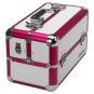 anndora Beauty Case lack weiß - metallic rot - Zihharmonikakoffer Kosmetikkoffer tragbar abschließbar - 8