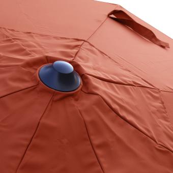 anndora 3m Aluminium Sonnenschirm terracotta orange - Stammdurchmesser 48mm Kurbelöffnung - Winddach hoher UV Schutz  - 9