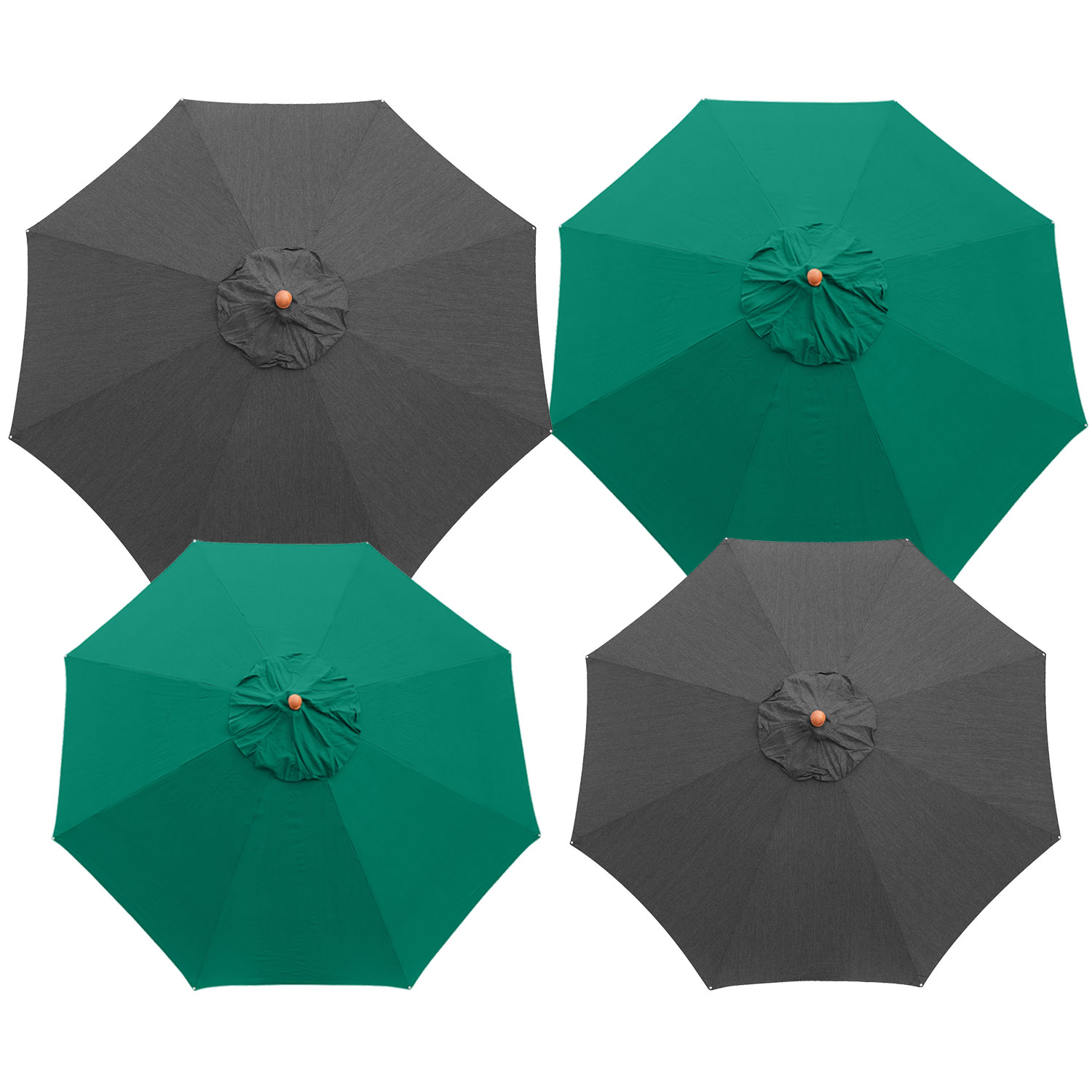 Auswahl Sonnenschirm in schwarz 3m oder 3,5m rund - 1