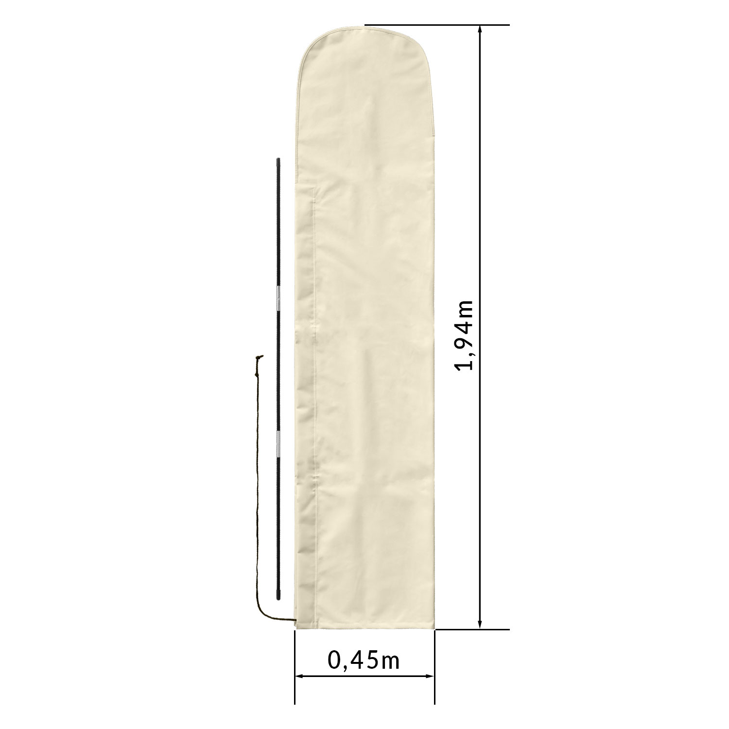 Sonnenschirm Husse Schutzhülle für 3,5m rund / 2x3 m rechteckig - Natural - 2