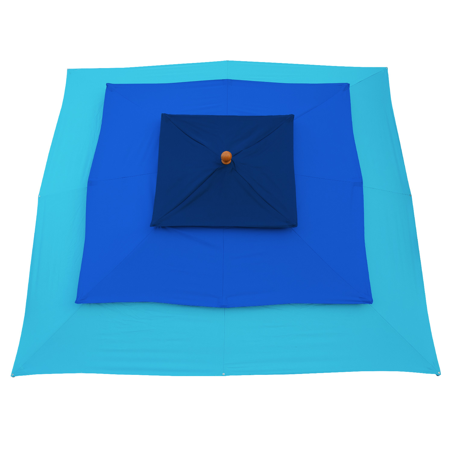 anndora Sonnenschirm 3x3m eckig 3-lagig Mehrfarbig Blau UV-Schutz - 3